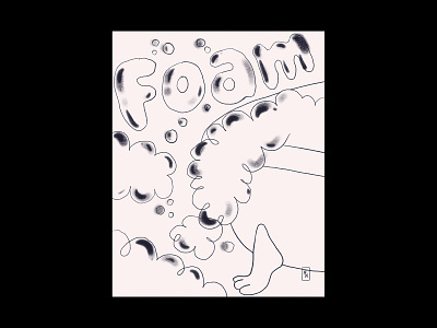 P12: Foam design digital illustration digitalart drawing illustration monochrome peachtober procreate typography