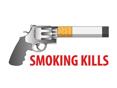 Smoking Kills cancer cartoon cartoon comic cigarette dead death health illustration kill metaphor pistol smoke smoking society vector