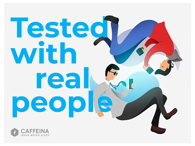 Caffeina Rebound | Tested with real people design flat illustration typography web