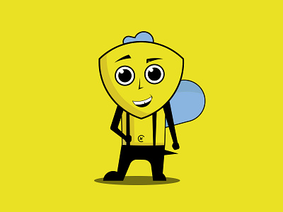 Помогун / Pomogun bee branding character graphic design illustration logo mascot pomogun rental work аренда брендинг логотип пчела пчелка спецтехника талисман