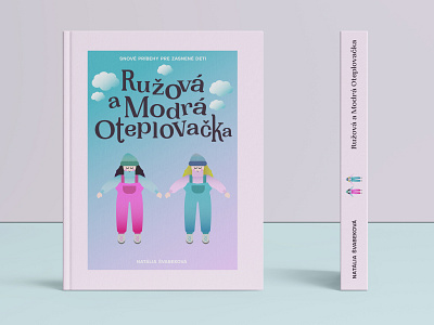 Pink&Blue bookcover characters illustration kids book kidsillustration ruzovaamodraoteplovacka typography