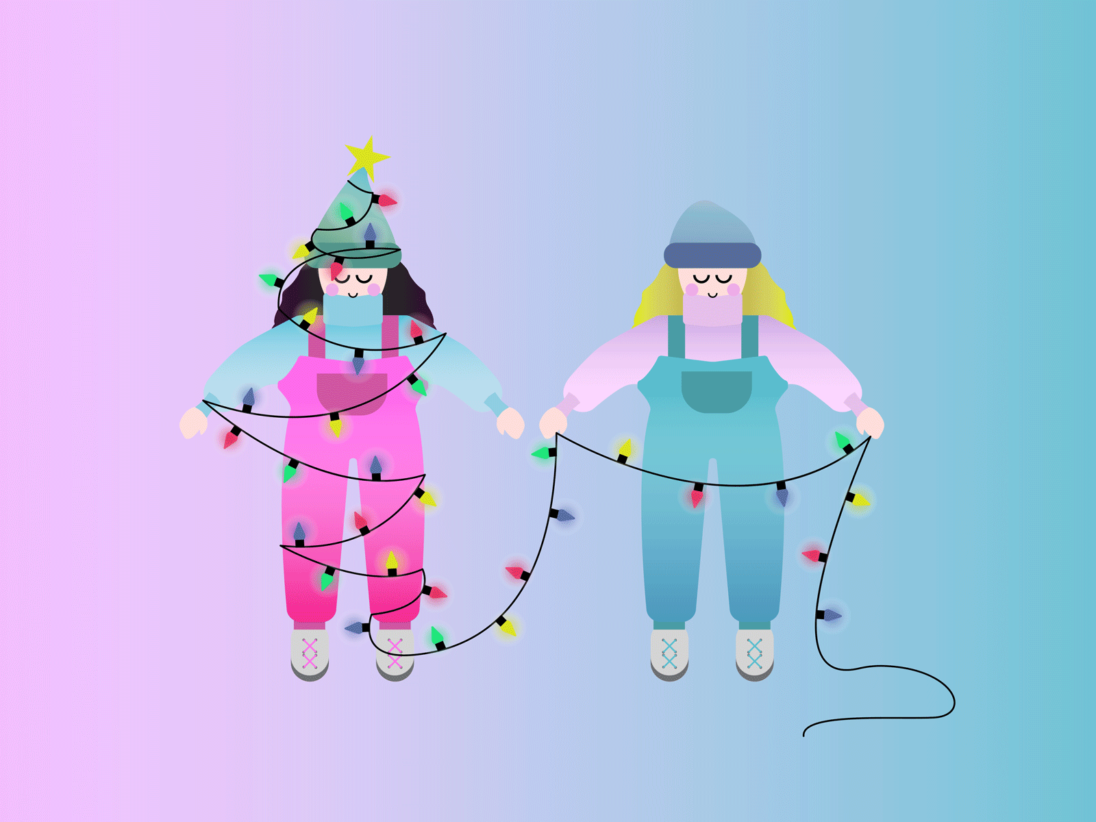 Christmas Mood adobeillustator character design characters christmas gradient gradients illustration illustrator vector