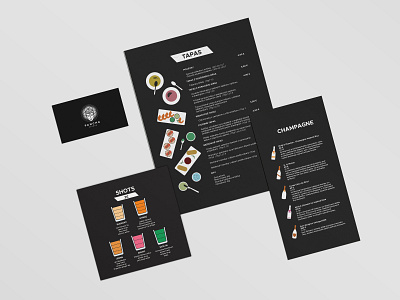 PANCHA OFFER adobeillustator beverages brand branding concept champagne design drink menu illustration illustrator menu card menu design print shot glass tapas vector