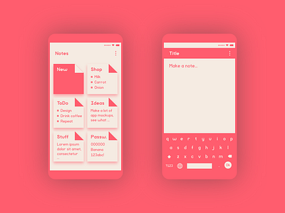 Lifelimitsart 001 / Notes app app concept dailyui design flat idea material minimal minimalism mobile notes red todo ui vector