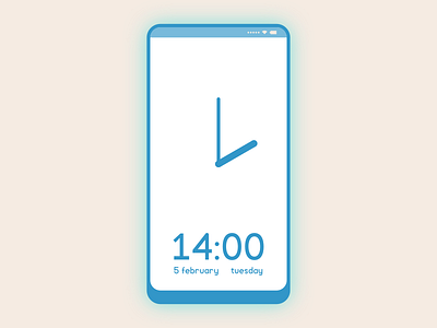 Lifelimitsart 040 / Clock app clean clock concept dailyui date design flat idea material minimal minimalism mobile simple time tuesday ui ux vector watch