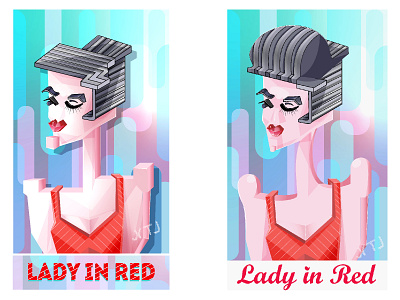 illustration Lady in red 2d art creativeart design designcharacter digitalgraphics digitalimage illustration style woman