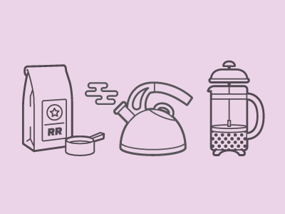 How To Make Coffee coffee french press icons kettle