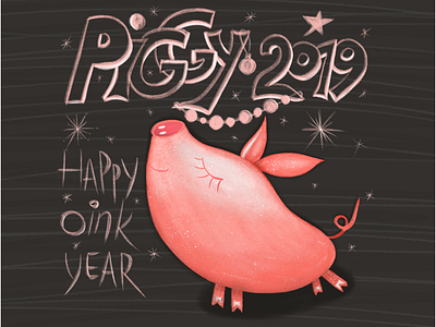 Happy Oink Year! 🥳 2019 applepencil happynewyear ipad newyear pig piggy procreate