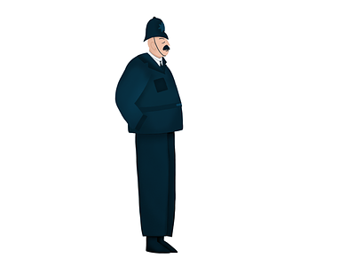Sleeping policeman 👮‍♂️ character digital art illustration ipad london man police policeman procreate sleeping