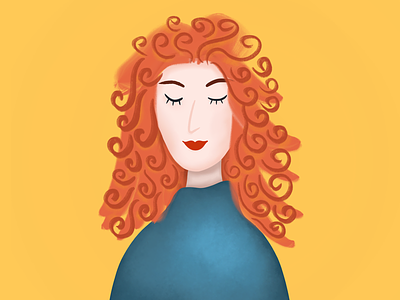 Red haired girl 👩🏻‍🦰 character character design colors brushes curly digital art dreaming girl hair ipad procreate red textures