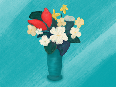 Flowers in a vase🔻 bright brushes design digital digital art flower flowers ipad procreate textures vase