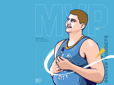 Nikola Jokic 2020/21 NBA MVP denver nuggets design editorial illustration illustration jokic mvp nba nuggets poster art print sport vector wacom cintiq