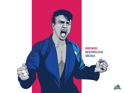 Fabio Basile illustration judo poster art vector