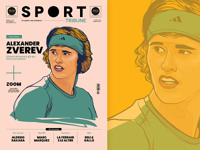 Sport Tribune Illustrations #1 - Cover design editorial illustration illustration magazine cover magazine illustration sport tennis vector wacom cintiq