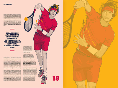 Sport Tribune Illustrations #4 - Cover story editorial illustration illustration illustrations magazine illustration sport tennis vector wacom cintiq