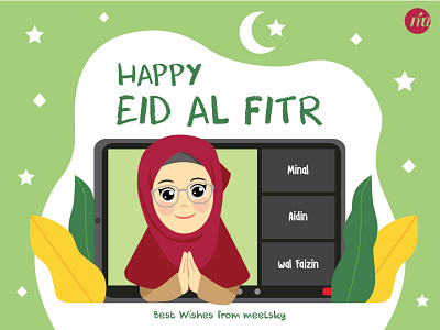 Eid Al Fitr Personal Greeting cartoon design design art greeting card greeting card design illustration social media design vector