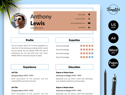 Creative Resume for Word & Pages “Anthony Lewis” architect resume best resume template creative resume cv template draughtsman resume engineer resume engineering cv modern resume modern resume design one page resume professional resume resume for word resume template resume template word technical resume three page resume two page resume