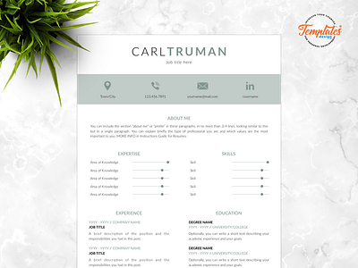Resume Template For Word And Pages "Carl Truman"