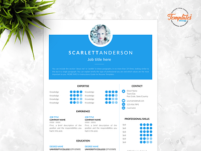 Resume Template For Word And Pages "Scarlett Anderson" any job position creative resume curriculum vitae instant download modern resume word one page resume resume cv template resume template a4 resume us letter resume with cover resume with photo three page resume two page resume