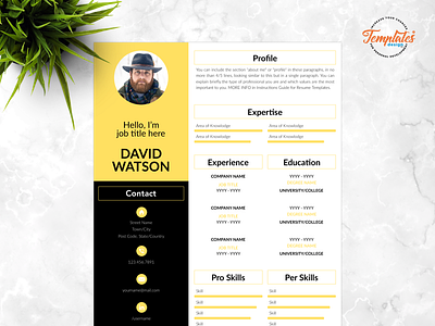 Resume Template For Word And Pages "David Watson"