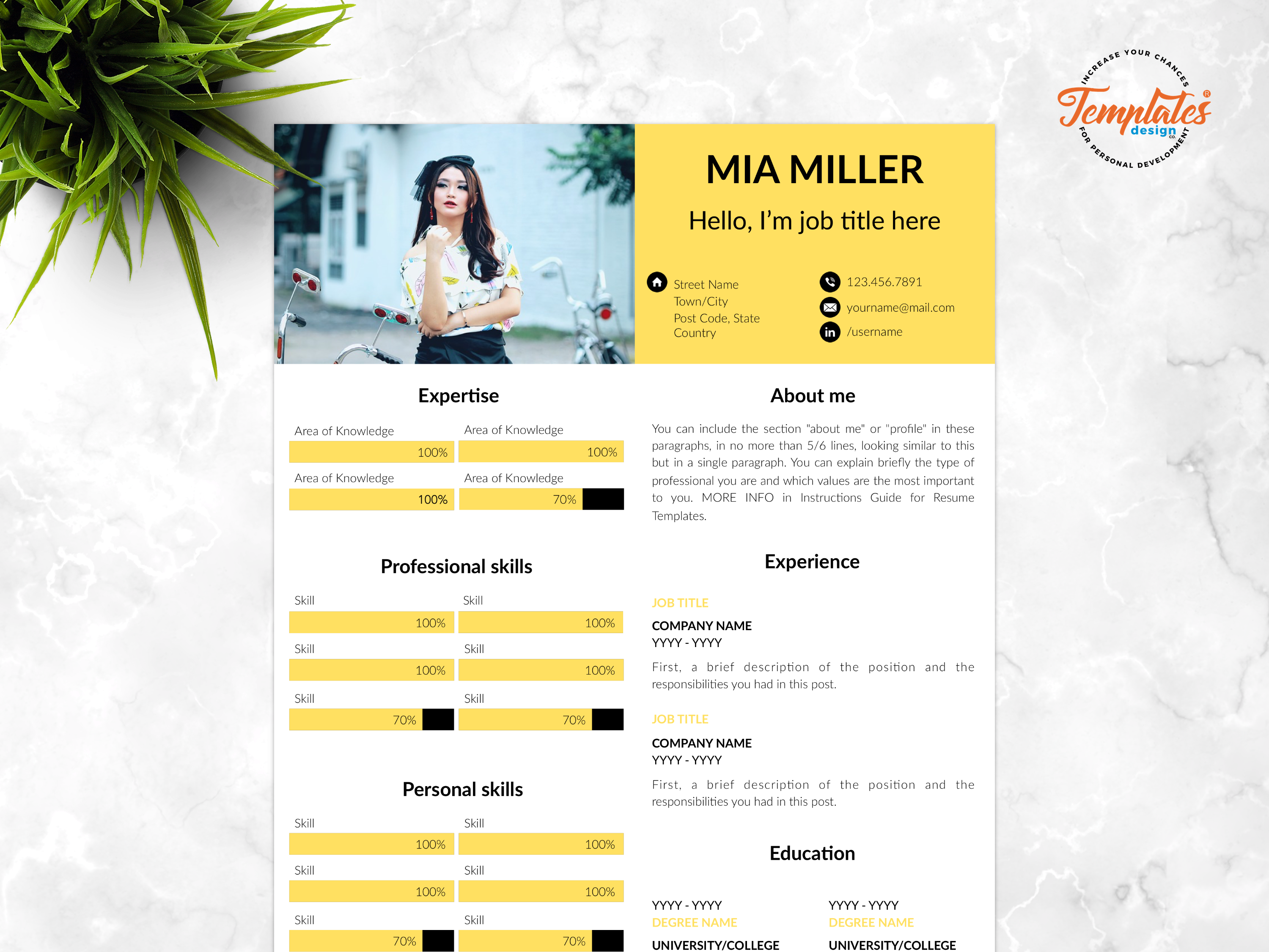 Resume Template For Word And Pages Mia Miller By Templates