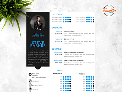 Resume Template For Word And Pages "Steve Parker" creative resume cv template functional resume masculine resume modern resume one page resume resume cv resume for word resume mac pages resume template resume with picture three page resume two page resume