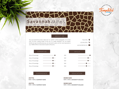 Resume Template For Word And Pages "Savannah James"