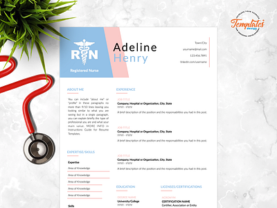 Resume Template For Word And Pages "Adeline Henry"