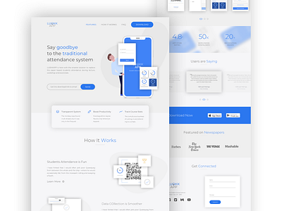 Student Attendance App Landing Page app landing page clean ui interface landing landing page landing page design minimalism mobile app page simple clean interface sketch ui ux ui design ux design visual design visualization webdesign website design