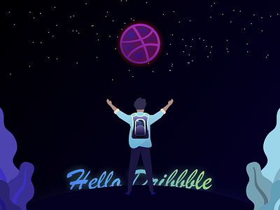 Hello Dribbble - Debut shot debut first shot hello dribbble illustration khanuxd ui