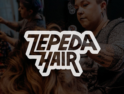 Zepeda Hair branding design flat logo minimal typography vector