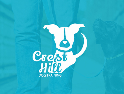 Crest Hill Dog Training Logo branding design dog training dogs flat icon logo minimal petcare petshop training typography vector