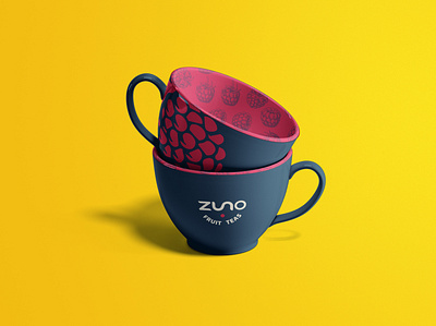 Zuno Fruit Teas Tea Cups branding design graphic design logo minimal mockup tea