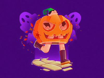 RUN TO THE PARTY character color creative illustrator creativity design draw ghost halloween party illustration illustrator pumpkin vector