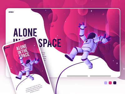 Alone in the space astronaut character color creativity design draw havana illustration illustrator moon photoshop spaceman vector