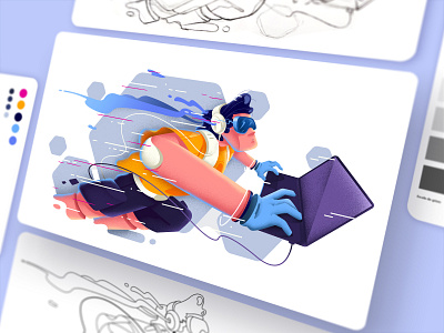Faster Developers art character color creativity design draw illustration illustrator photoshop series vector