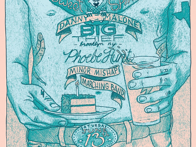 Radio Anniversary show poster (detail) hand lettering illustration poster