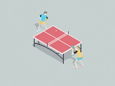 Ping Pong cool illustration isometric ping pong vector