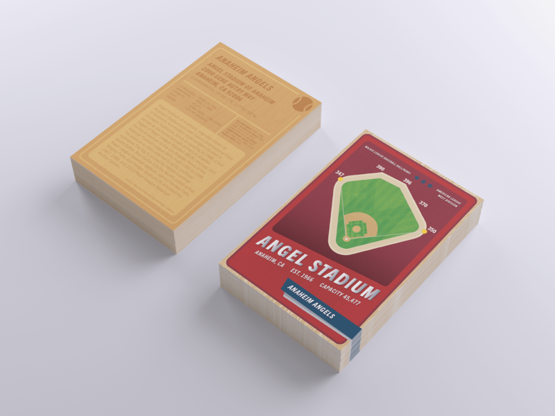 MLB Ballpark Trading Cards - Angel Stadium adobe illustrator alwest american league anaheim anaheim angels angels ballpark baseball baseball cards design field graphic design mlb park trading cards