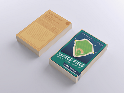 MLB Ballpark Trading Cards - Safeco Field adobe illustrator alwest american league baseball baseball cards design graphic design illustration mariners mlb safeco field seattle seattle mariners trading cards vector