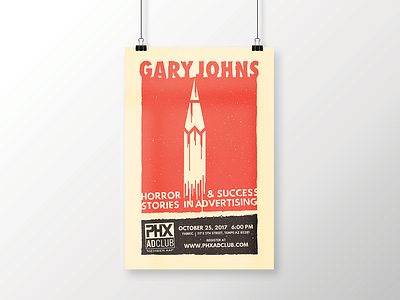 Phoenix Ad Club | Gary Johns Speaking Event Poster adobe illustrator american advertising federation design gary johns graphic design illustration phoenix ad club poster vector