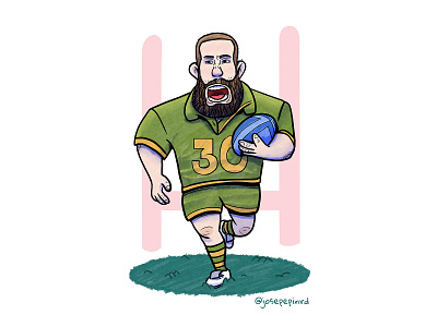 My friend the Rugby player cartoon character design friend illustration photoshop rugby