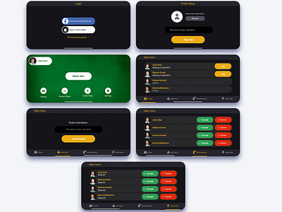 Card gaming android and IOS mobile app ui/ux design.