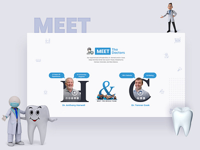 DENTIST UI UX DESIGN MEET THE DOCTOR SECTION