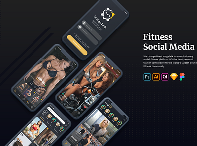 Fitness Social media mobile apps UI/UX design apps fitness minimal mobile modern social ux website