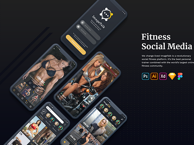 Fitness Social media mobile apps UI/UX design