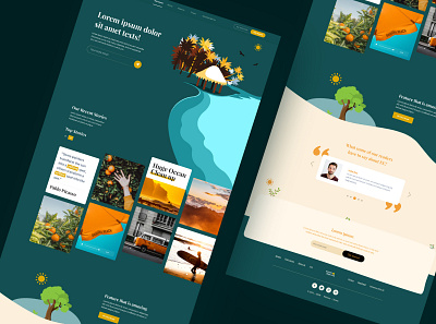 Eco and nature saving process ui | Ux website template design eco minimal modern template user experience user interface ux website