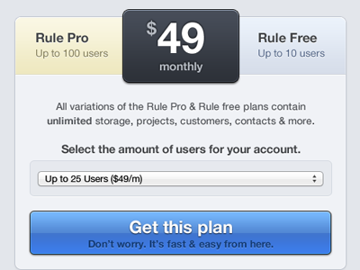 Rule.fm Plans & Pricing