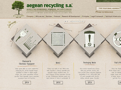 AEGEAN RECYCLING S.A. - RESPECT THE ENVIRONMENT. graphic design icon design illustration logo mobile design responsive web design