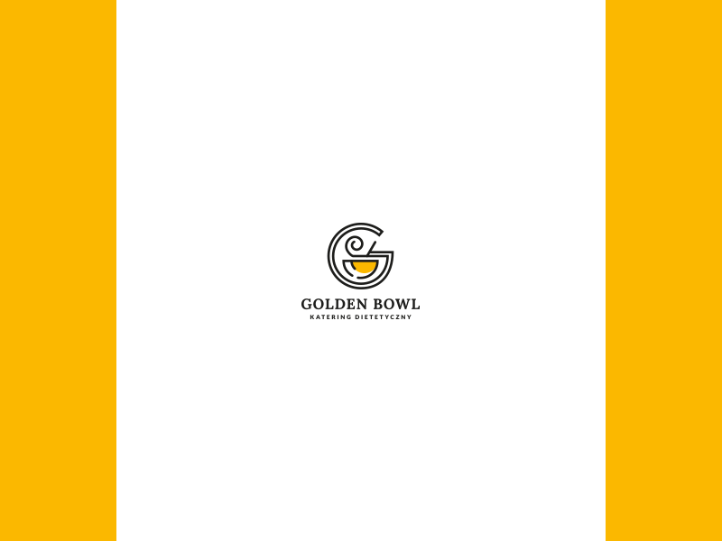 Golden Bowl restaurant yellow black illustration brand and identity design web logo branding vector